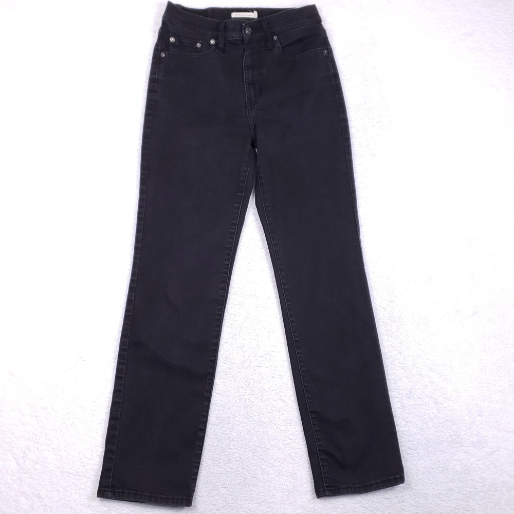 Levis‎ 724 High Rise Straight Jeans Black W28 L30 WaterLess Denim Streetwear